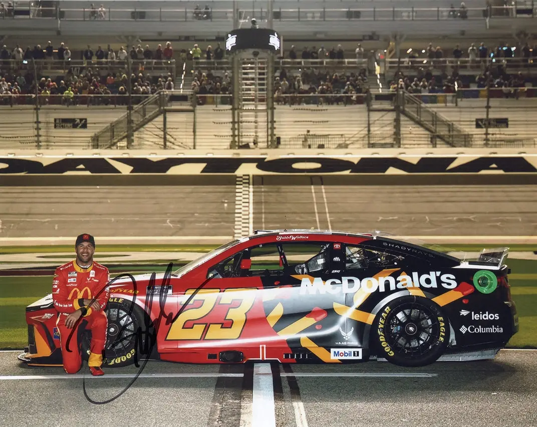 Autographed 2025 Bubba Wallace #23 Mcdonalds Toyota Daytona 500 Car (23Xi Racing) Signed 8X10 Inch Picture Nascar Glossy Photo With Coa 1