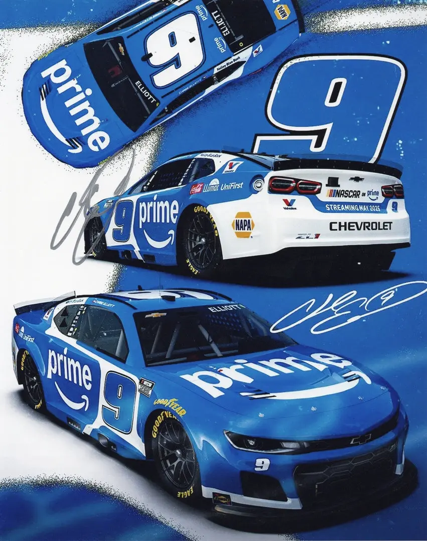 Autographed 2025 Chase Elliott #9 Prime Racing (Hendrick Motorsports) Signed 8X10 Inch Picture Nascar Glossy Photo With Coa 1