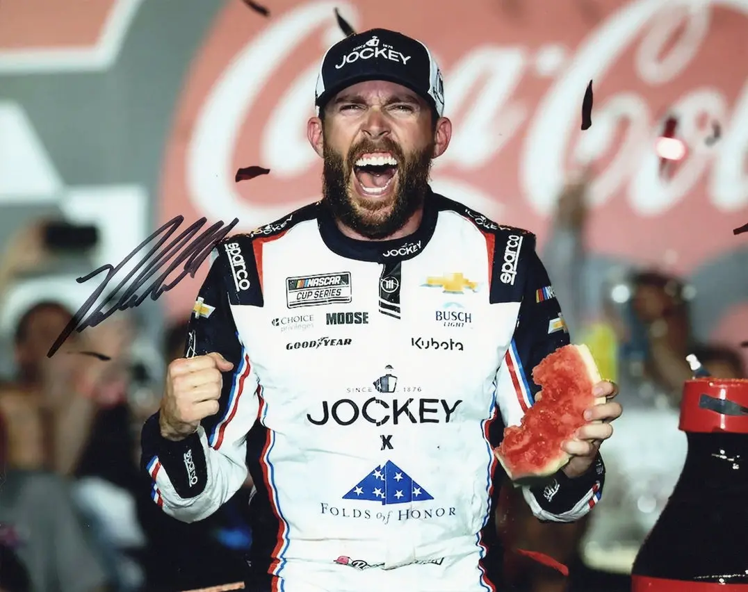 Autographed 2025 Ross Chastain #1 Jockey Patriotic Salutes Coca-Cola 600 Win (Watermelon Smash) Signed 8X10 Inch Picture Nascar Glossy Photo With Coa 1