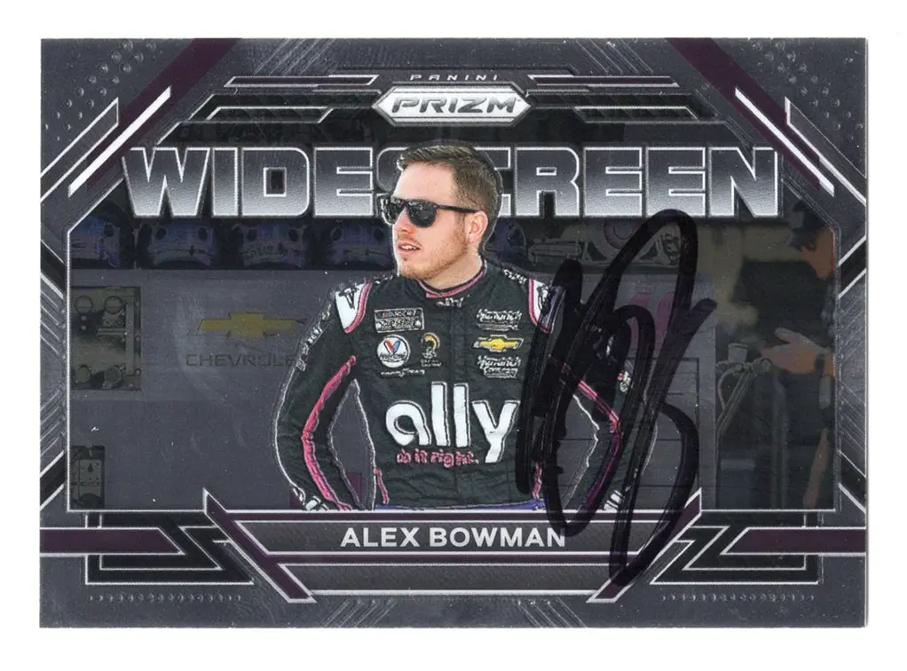 Autographed Alex Bowman 2023 Panini Prizm Racing Widescreen Insert Signed Nascar Collectible Trading Card With Coa 1