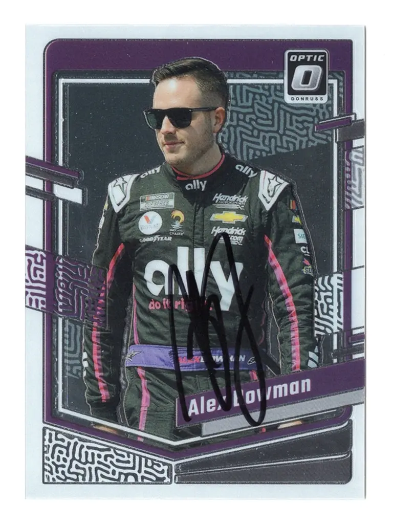 Autographed Alex Bowman 2024 Donruss Optic Racing (#48 Ally Driver) Signed Nascar Collectible Trading Card With Coa 1