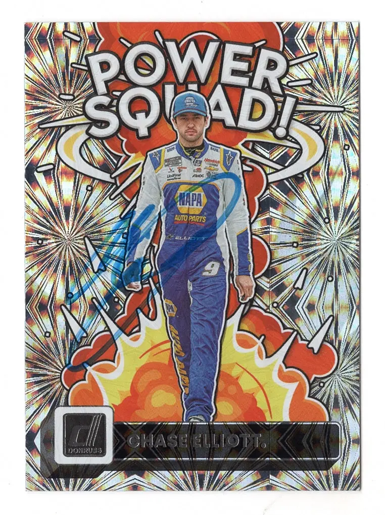 Autographed Chase Elliott 2023 Donruss Racing Power Squad Signed Nascar Collectible Trading Card With Coa 1