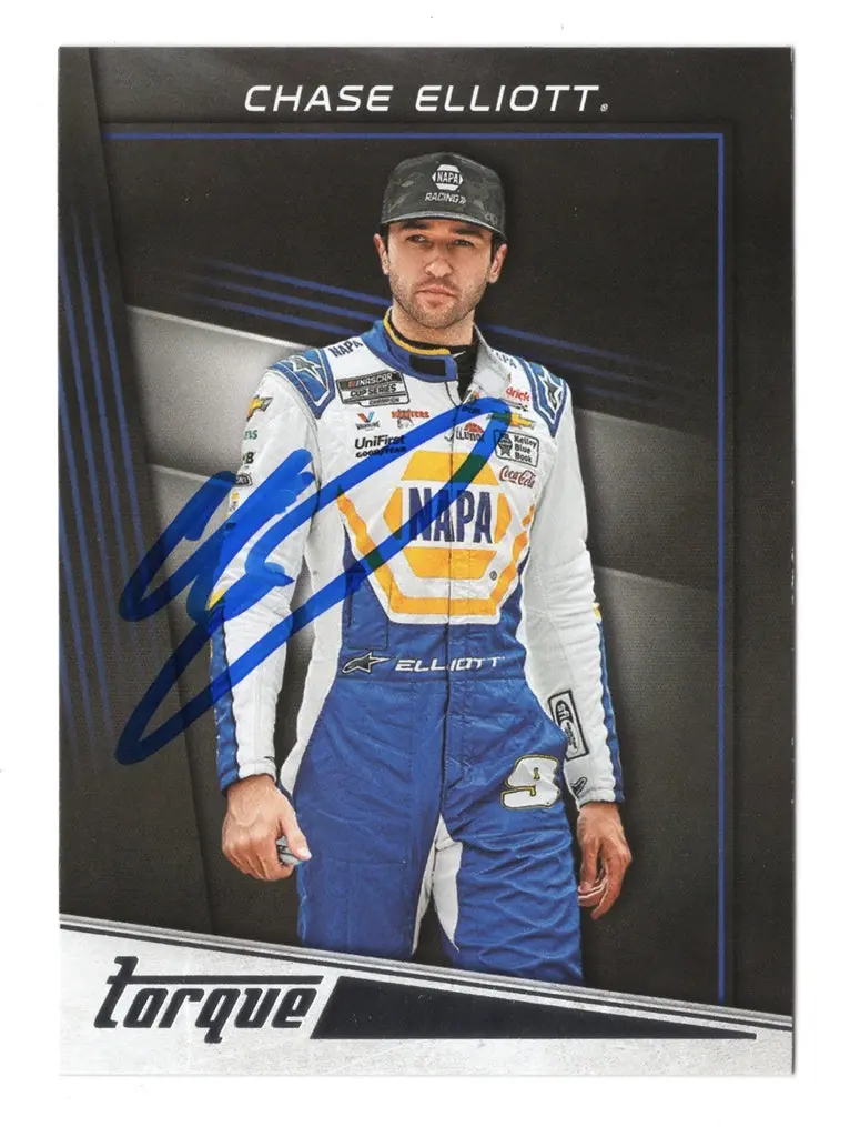 Autographed Chase Elliott 2023 Panini Chronicles Racing Torque Signed Nascar Collectible Trading Card With Coa 1