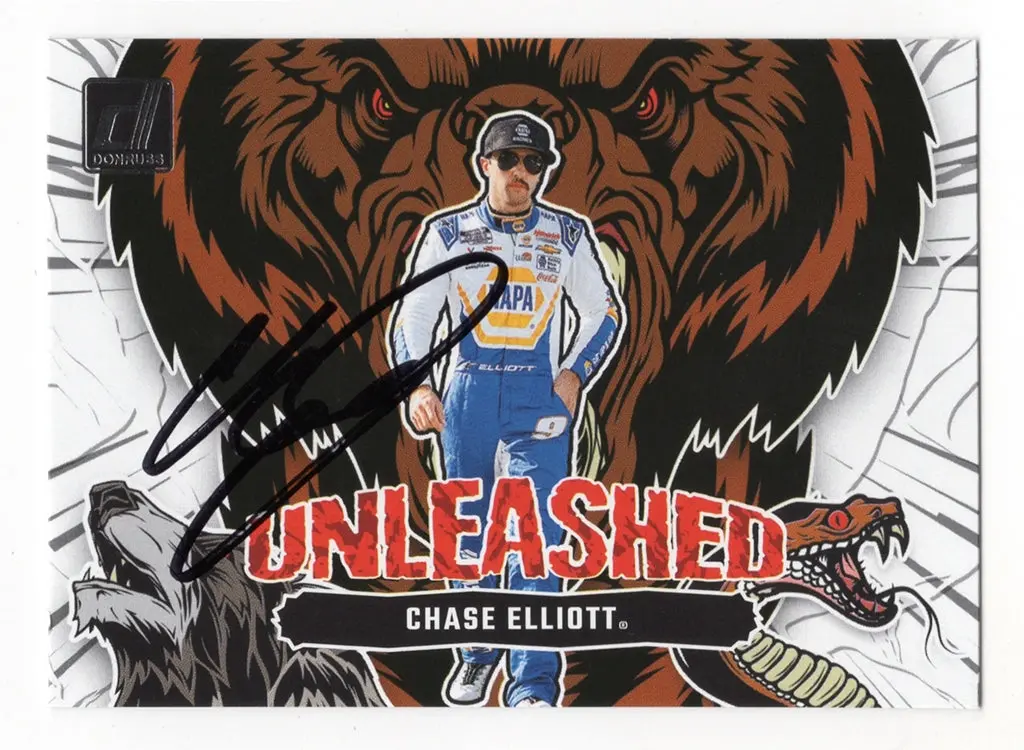 Autographed Chase Elliott 2024 Donruss Racing Unleashed Signed Nascar Collectible Trading Card With Coa 1