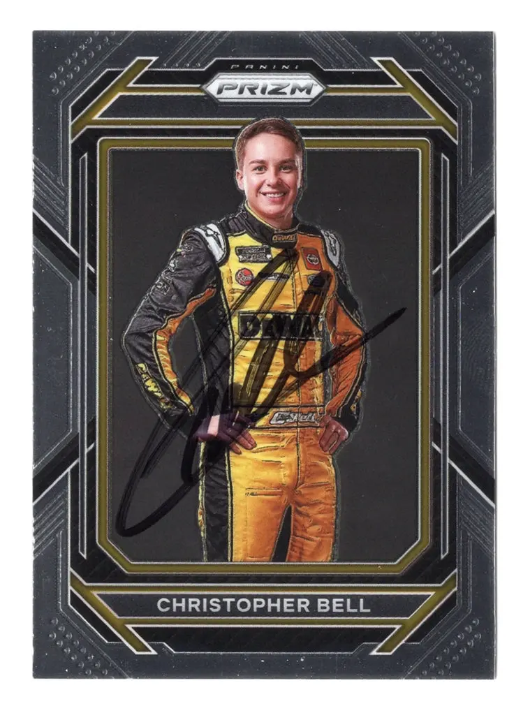 Autographed Christopher Bell 2023 Panini Prizm Racing (#20 Dewalt Team) Signed Nascar Collectible Trading Card With Coa 1