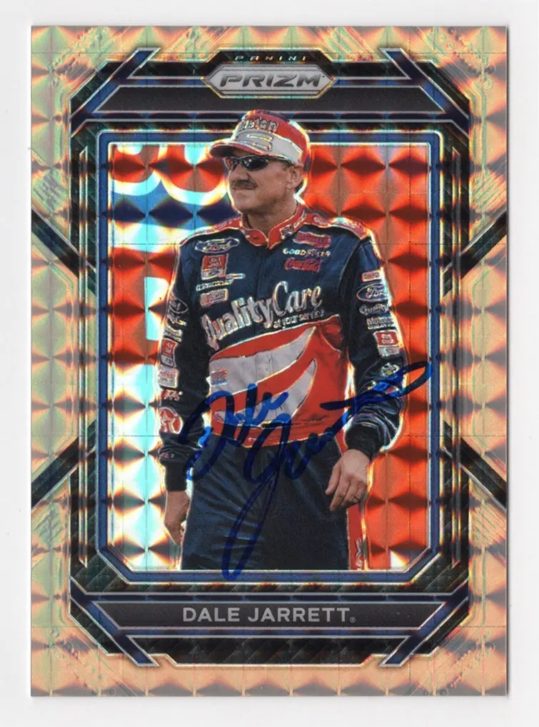 Autographed Dale Jarrett 2023 Panini Prizm Racing Orange Prizm Insert Signed Nascar Collectible Trading Card With Coa 1