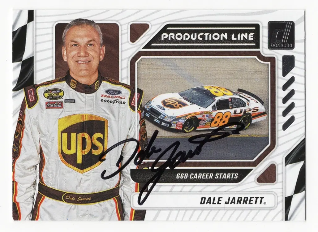Autographed Dale Jarrett 2024 Donruss Racing Production Line (668 Career Starts) Signed Nascar Collectible Trading Card With Coa 1