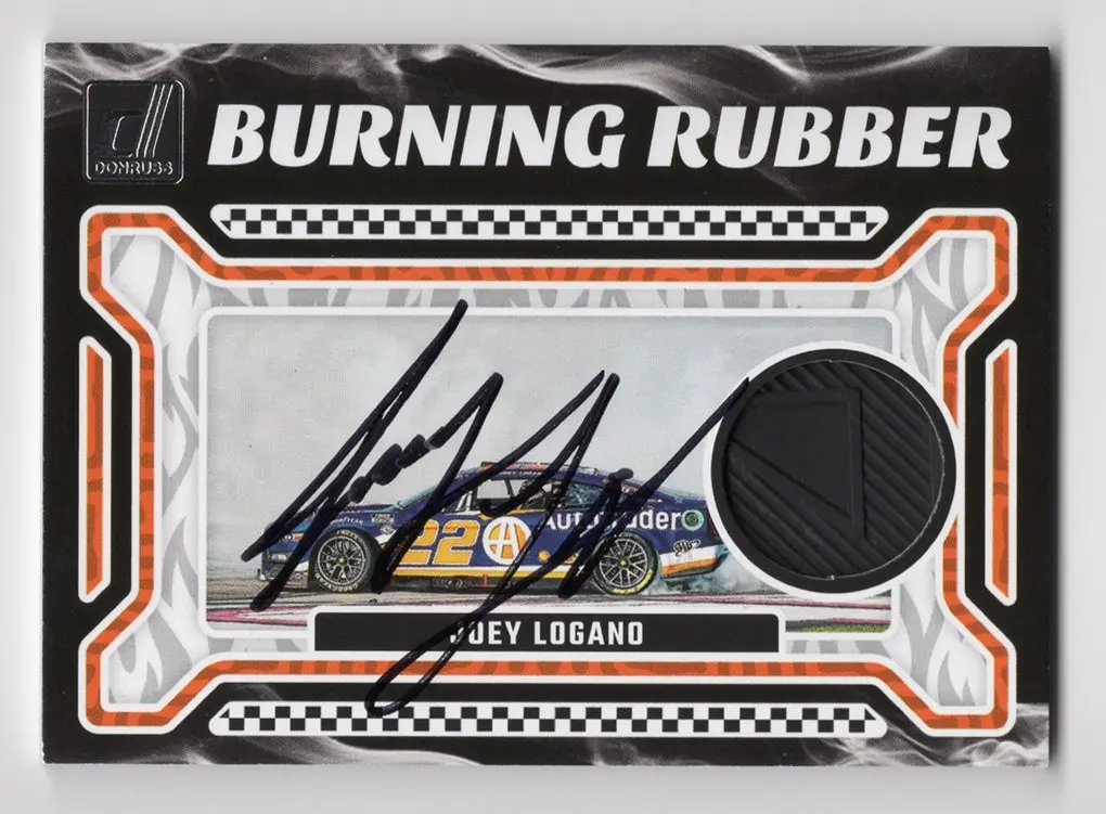 Autographed Joey Logano 2024 Donruss Racing Burning Rubber (Race-Used Tire) Memorabilia Relic Signed Nascar Trading Card With Coa 1