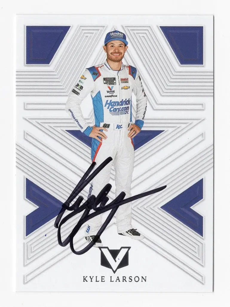 Autographed Kyle Larson 2023 Panini Chronicles Racing Vertex Signed Nascar Collectible Trading Card With Coa 1
