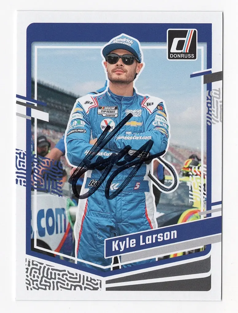 Autographed Kyle Larson 2024 Donruss Racing (#5 Hendrick Driver) Signed Nascar Collectible Trading Card With Coa 1