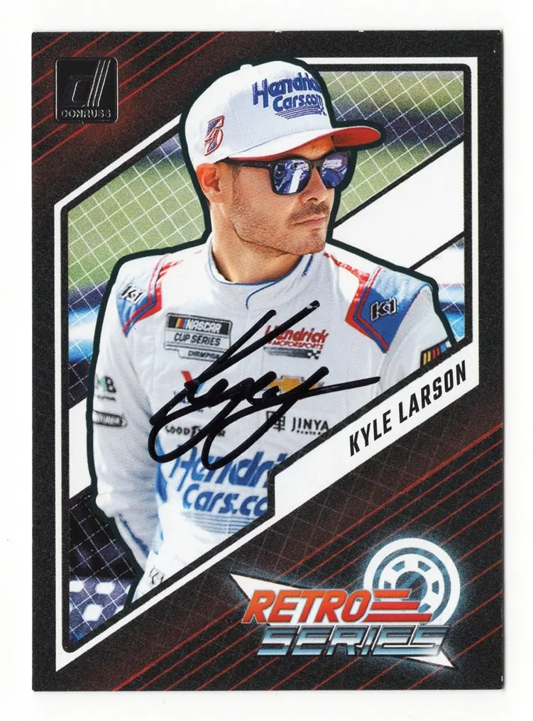 Autographed Kyle Larson 2024 Donruss Racing Retro Series Signed Nascar Collectible Trading Card With Coa 1