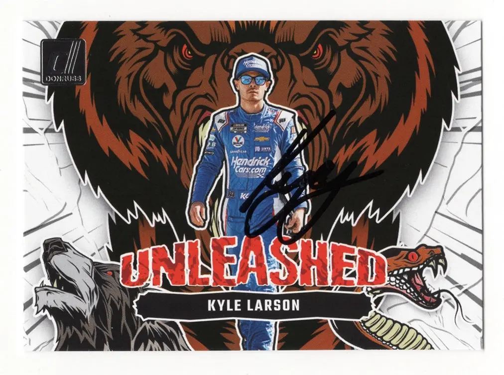 Autographed Kyle Larson 2024 Donruss Racing Unleashed (#5 Hendrick Team) Signed Nascar Collectible Trading Card With Coa 1