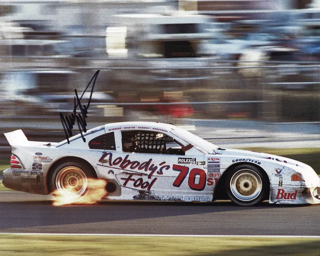 Autographed Mark Martin 1995 Nobody's Fool Racing Rolex 24 Hours (Gts-1 Roush Ford Mustang) Signed 8X10 Inch Nascar Glossy Photo With Coa 1