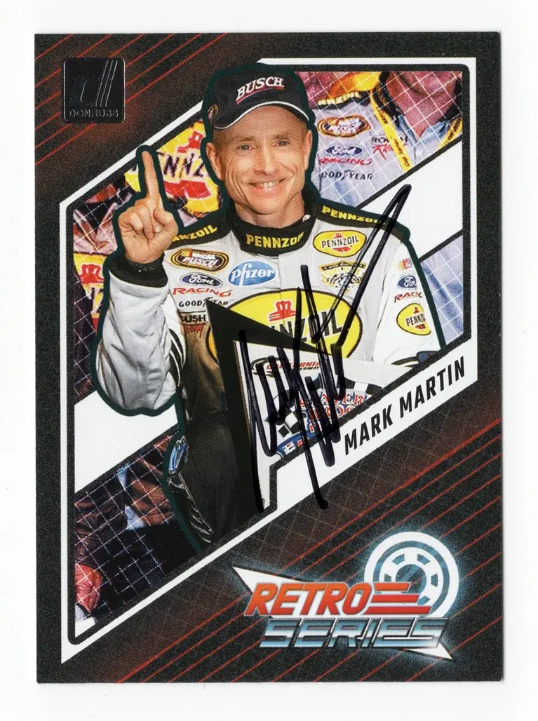 Autographed Mark Martin 2024 Donruss Racing Retro Series Insert Signed Nascar Collectible Trading Card With Coa 1