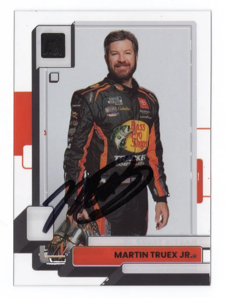 Autographed Martin Truex Jr. 2023 Panini Chronicles Clearly Donruss Signed Nascar Collectible Trading Card With Coa 1