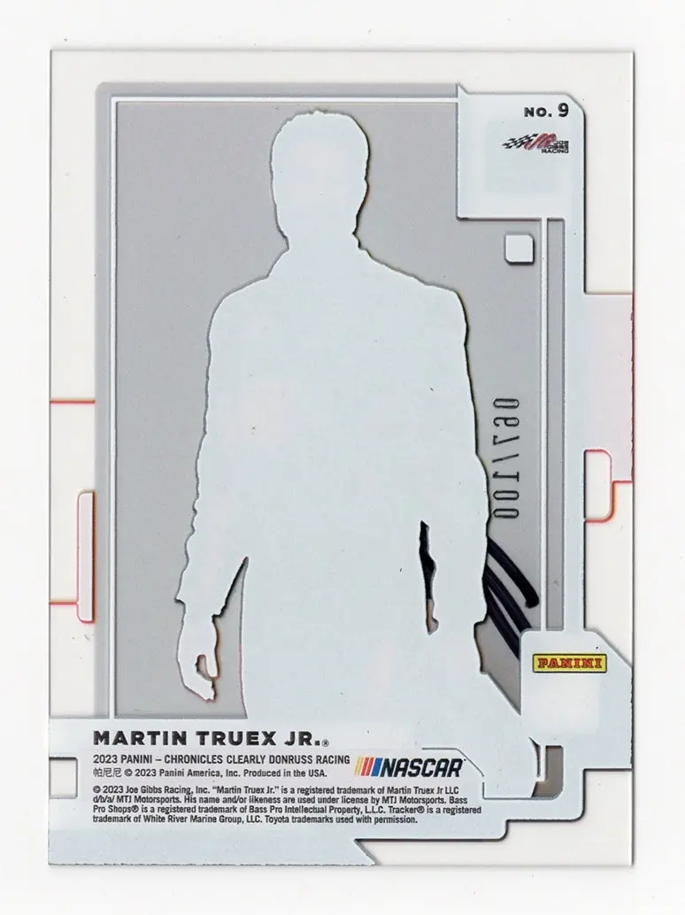 Autographed Martin Truex Jr. 2023 Panini Chronicles Clearly Donruss #067/100 (Red Parallel) Insert Signed Nascar Collectible Trading Card With Coa 2