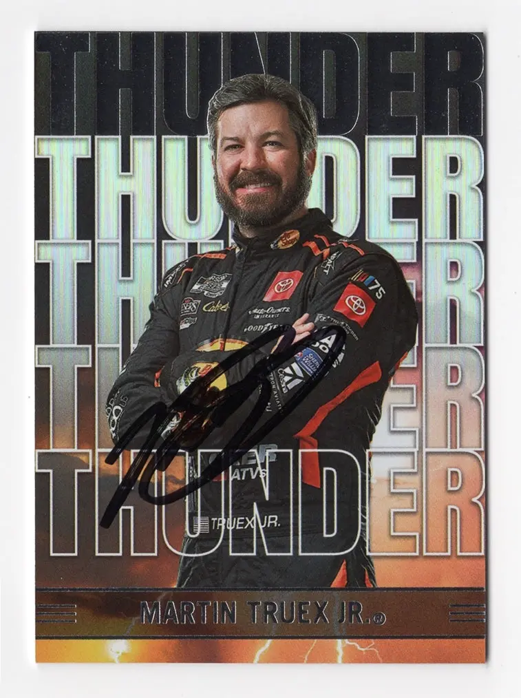 Autographed Martin Truex Jr. 2023 Panini Chronicles Racing Thunder Signed Nascar Collectible Trading Card With Coa 1