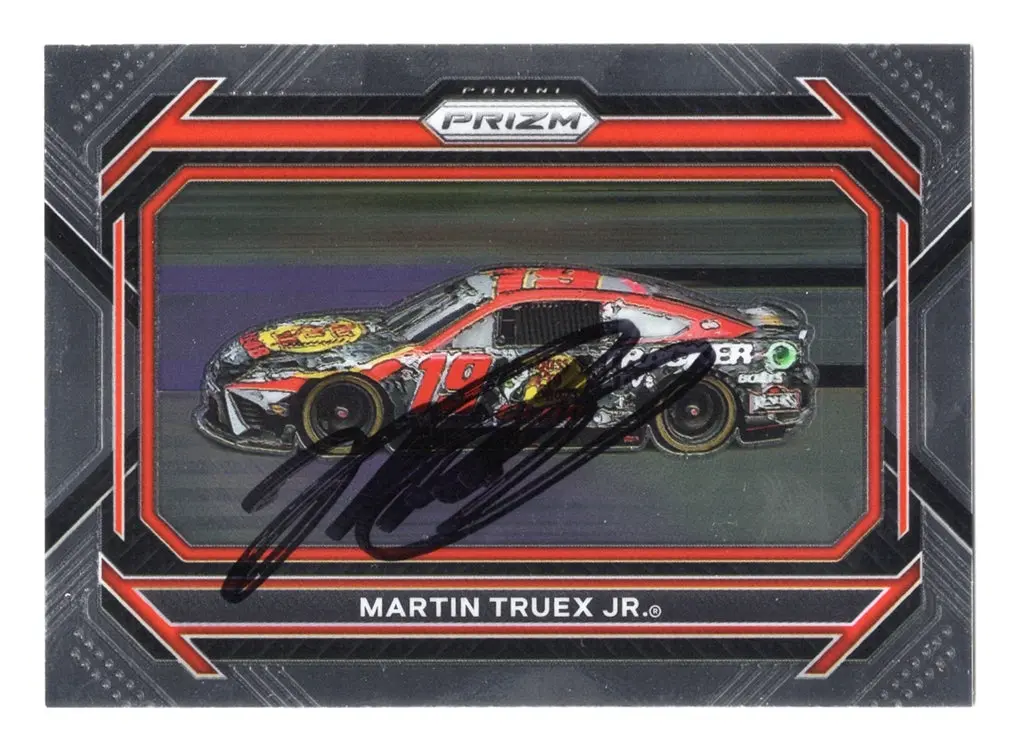 Autographed Martin Truex Jr. 2023 Panini Prizm Racing (#19 Bass Pro Shops Car) Signed Nascar Collectible Trading Card With Coa 1