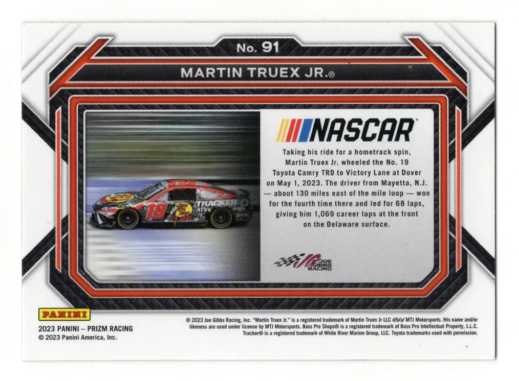 Autographed Martin Truex Jr. 2023 Panini Prizm Racing (#19 Bass Pro Shops Car) Signed Nascar Collectible Trading Card With Coa 2
