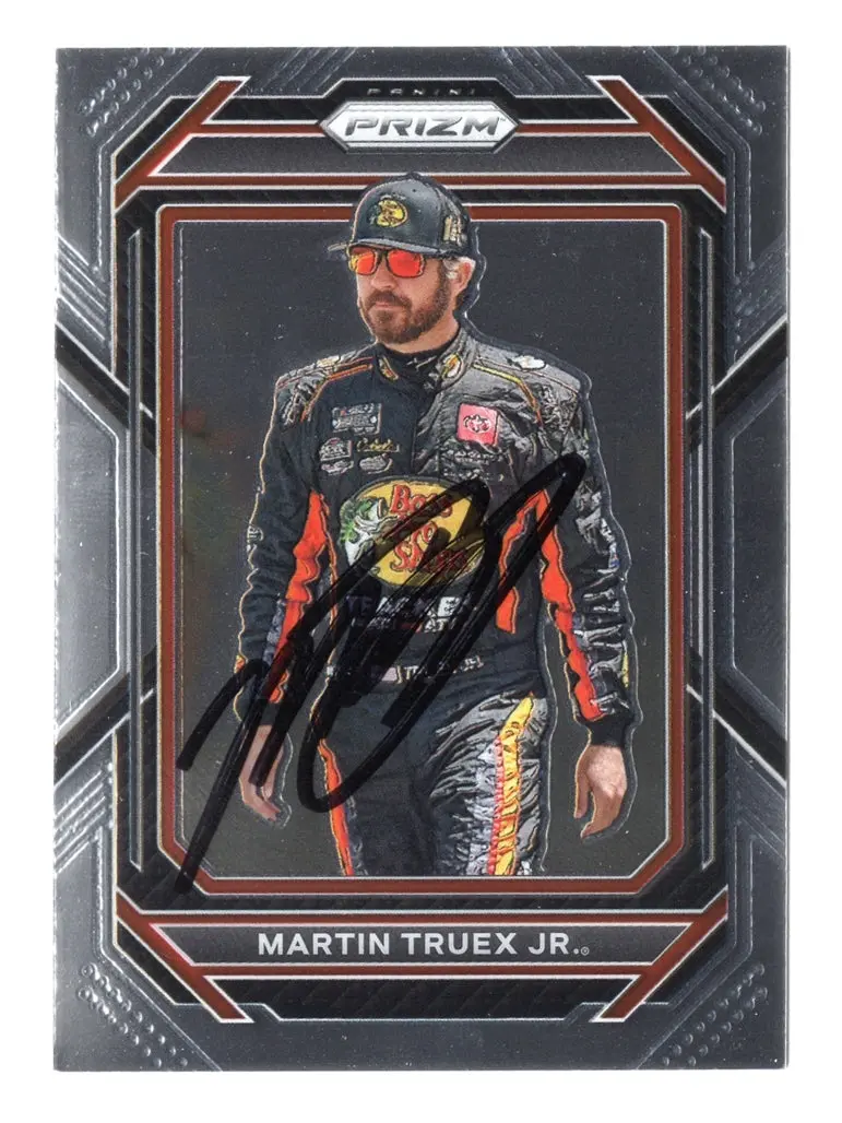 Autographed Martin Truex Jr. 2023 Panini Prizm Racing (#19 Bass Pro Shops Driver) Signed Nascar Collectible Trading Card With Coa 1