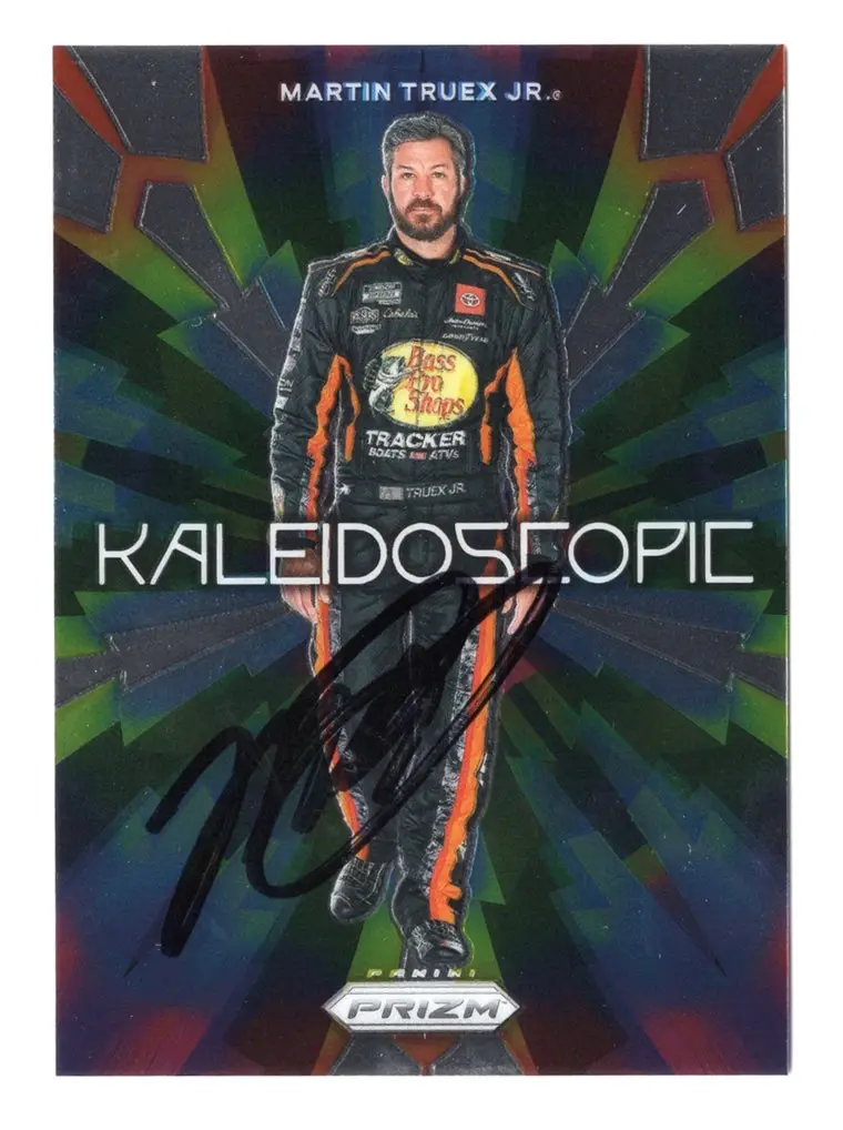 Autographed Martin Truex Jr. 2023 Panini Prizm Racing Kaleidoscope Rare Insert Signed Nascar Collectible Trading Card With Coa 1