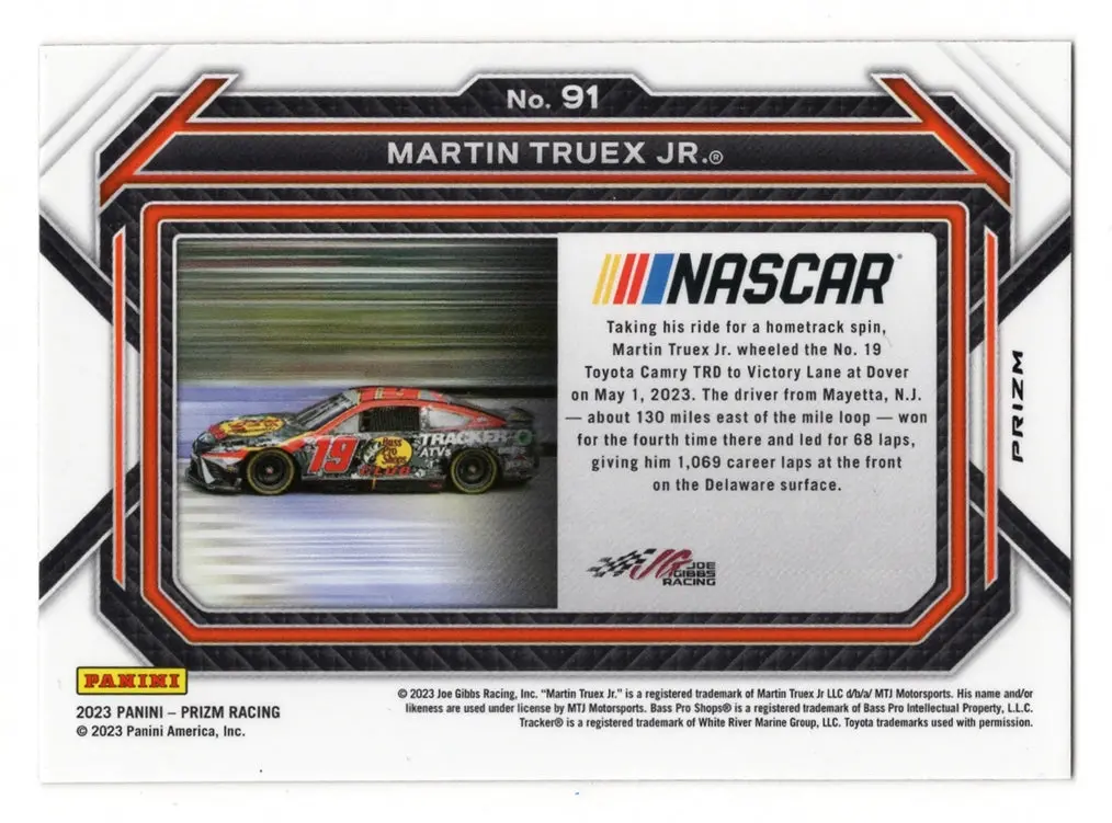 Autographed Martin Truex Jr. 2023 Panini Prizm Racing Silver Prizm Insert Signed Nascar Collectible Trading Card With Coa 2