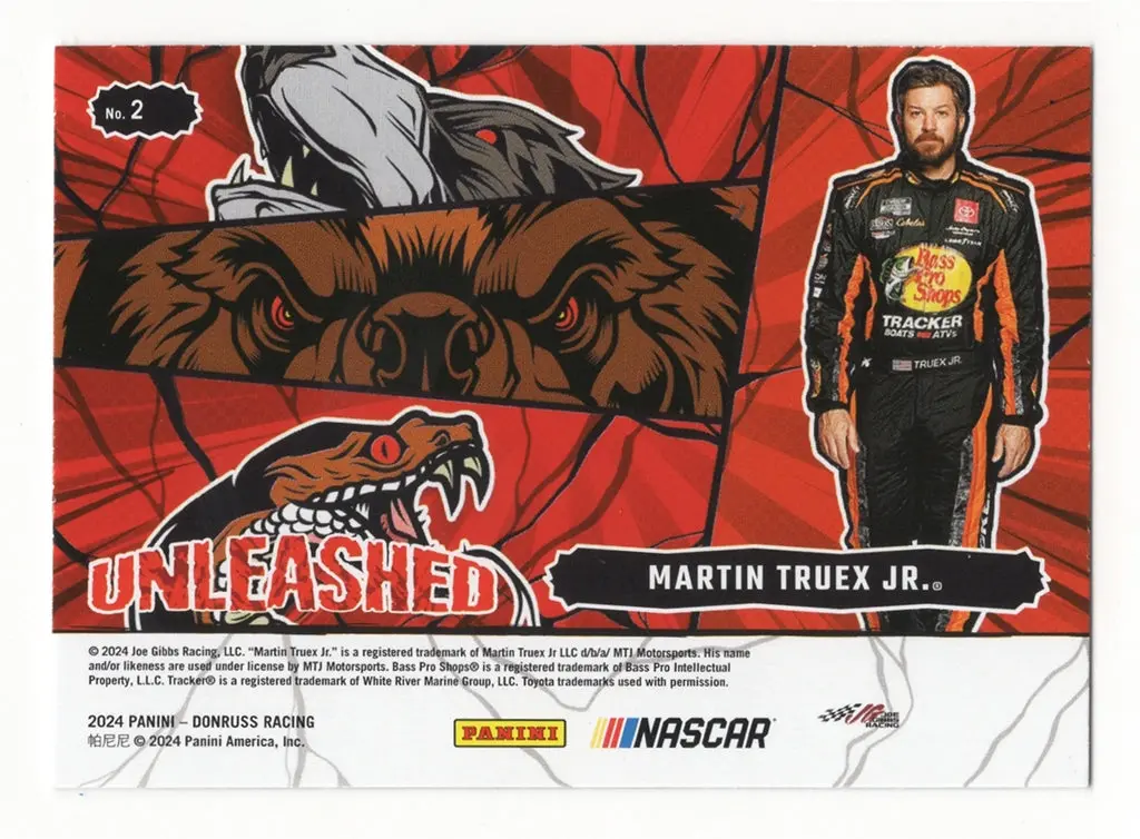 Autographed Martin Truex Jr. 2024 Donruss Racing Unleashed (Final Season) Signed Nascar Collectible Trading Card With Coa 2