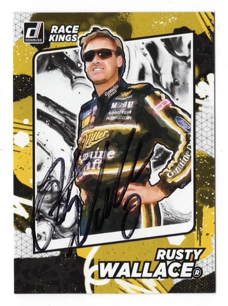 Autographed Rusty Wallace 2022 Donruss Racing Race Kings (#2 Miller Genuine Draft) Signed Nascar Collectible Trading Card With Coa 1
