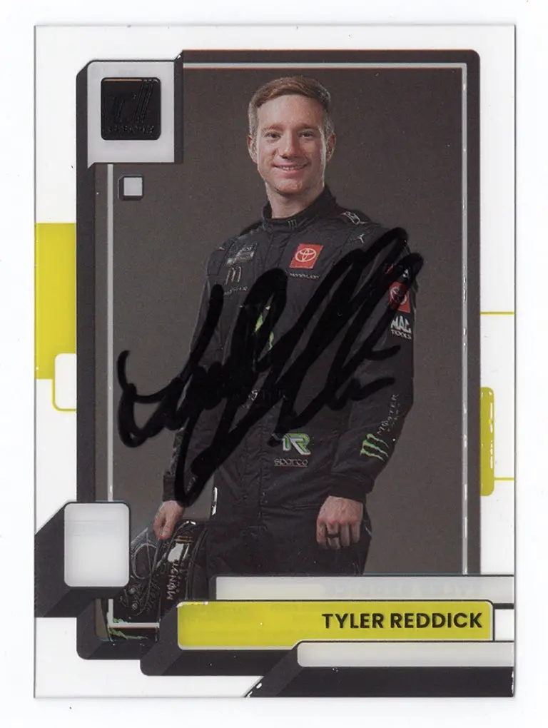 Autographed Tyler Reddick 2023 Panini Chronicles Racing Clearly Donruss Insert Signed Nascar Collectible Trading Card With Coa 1