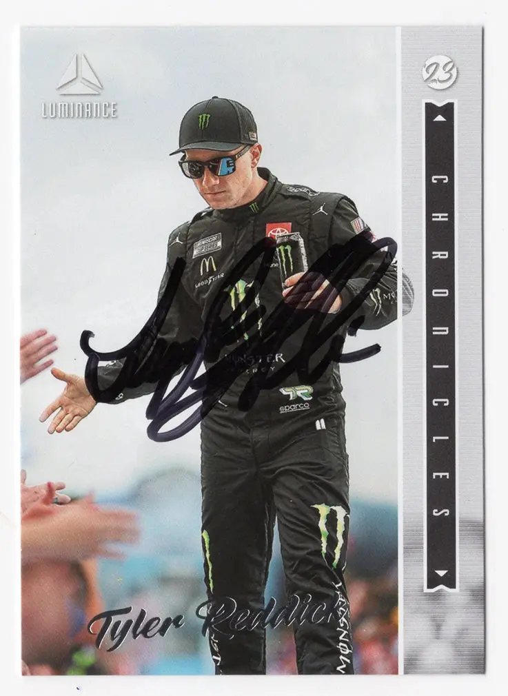 Autographed Tyler Reddick 2023 Panini Chronicles Racing Luminance Signed Nascar Collectible Trading Card With Coa 1