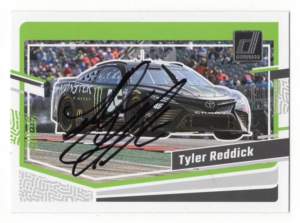 Autographed Tyler Reddick 2024 Donruss Racing (#45 Monster 23Xi Car) Signed Nascar Collectible Trading Card With Coa 1