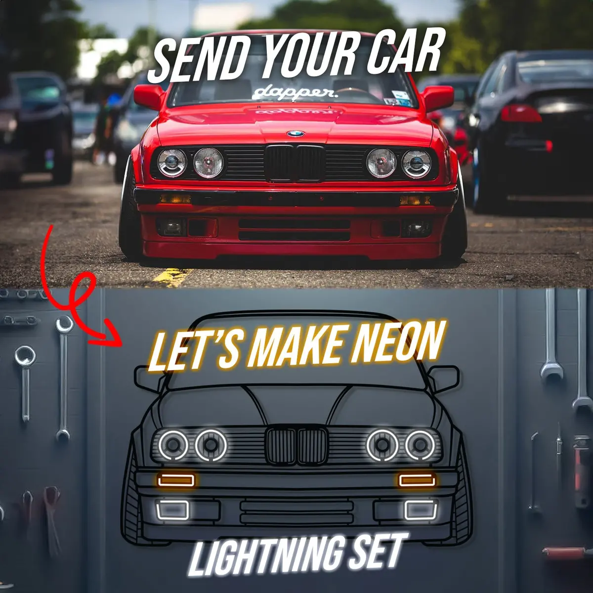 Your Personalized Metal Neon Car Wall Art - Mtn0112 1