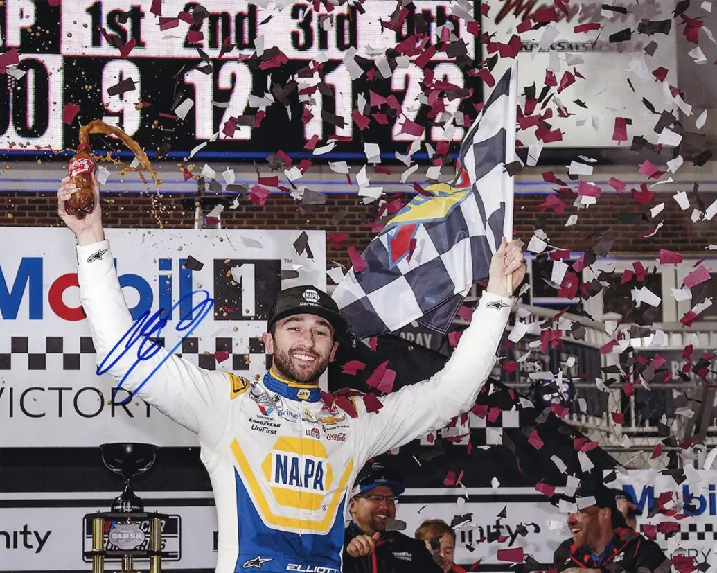 Autographed 2025 Chase Elliott #9 Napa Racing - Bowman Gray Clash Win (Victory Confetti) Signed 8X10 Inch Picture Nascar Glossy Photo With Coa 1