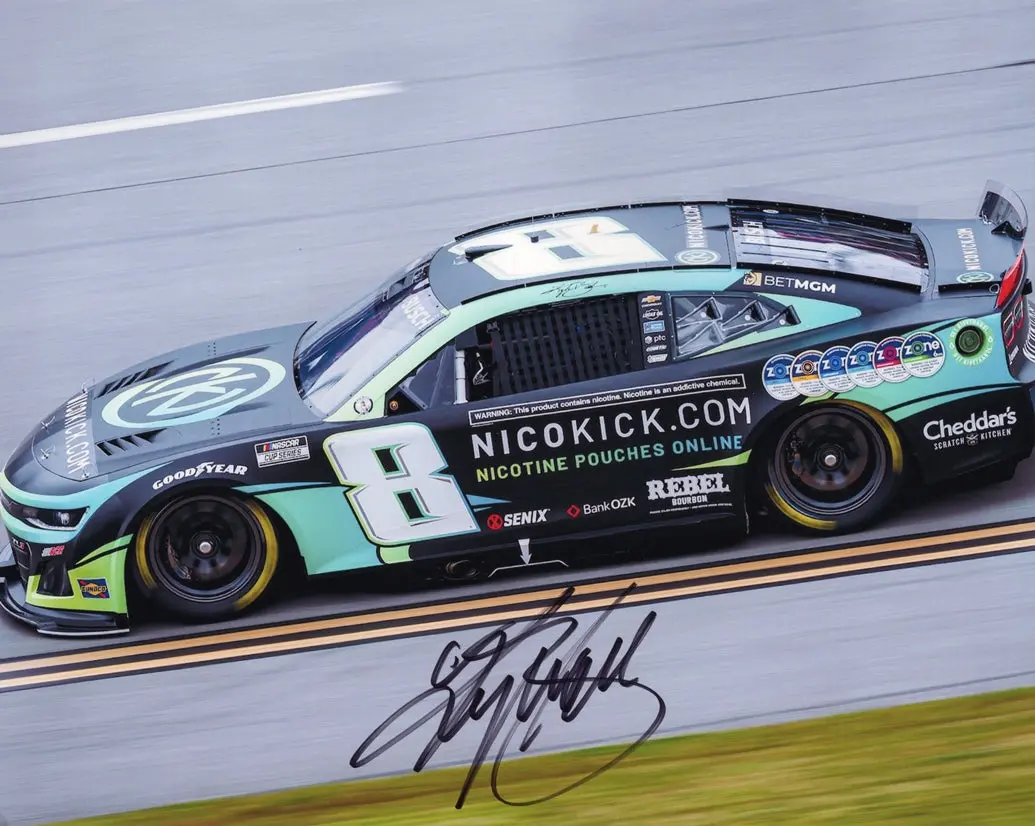 Autographed 2025 Kyle Busch #8 Nicokick Racing - Talladega Super Speedway (Jack Link's 500 Race) Signed 8X10 Inch Picture Nascar Glossy Photo With Coa 1