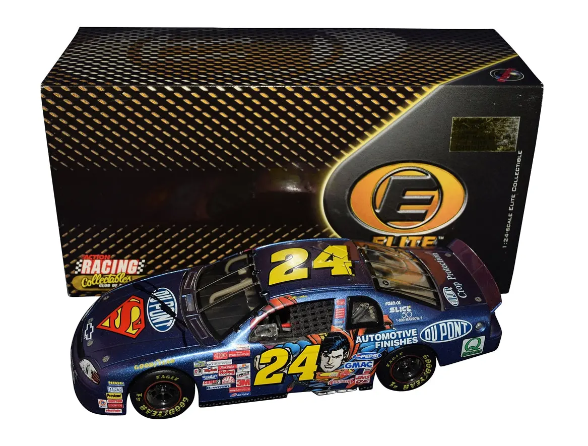 Autographed 1999 Jeff Gordon #24 Dupont Racing - Superman Car (Vintage) Rcca Elite Signed 1/24 Scale Nascar Diecast Car With Coa (1 Of Only 10,000 Produced) 1