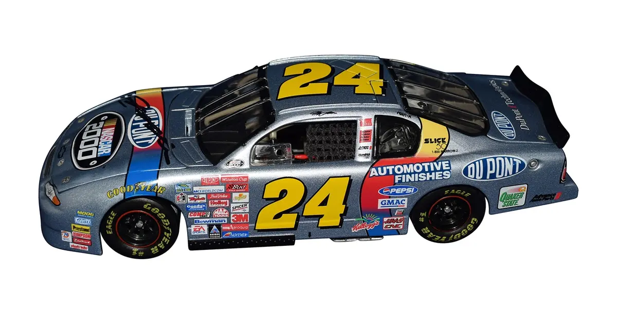 Autographed 2000 Jeff Gordon #24 Silver Nascar 2000 Paint Scheme Rcca Elite Signed 1/24 Scale Nascar Diecast Car With Coa (#3763 Of Only 7,500 Produced) 2