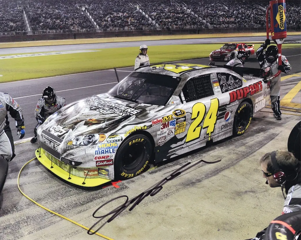 Autographed 2009 Jeff Gordon #24 Dupont Racing - Transformers 2 (Team Pit Stop) Signed 8X10 Inch Picture Nascar Glossy Photo With Coa 1