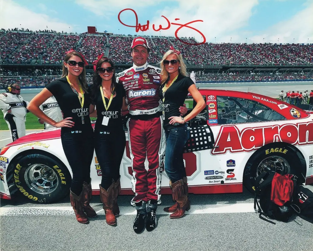 Autographed 2013 Michael Waltrip #55 Alabama Football National Champions - Talladega Race Signed 8X10 Inch Picture Nascar Glossy Photo With Coa 1