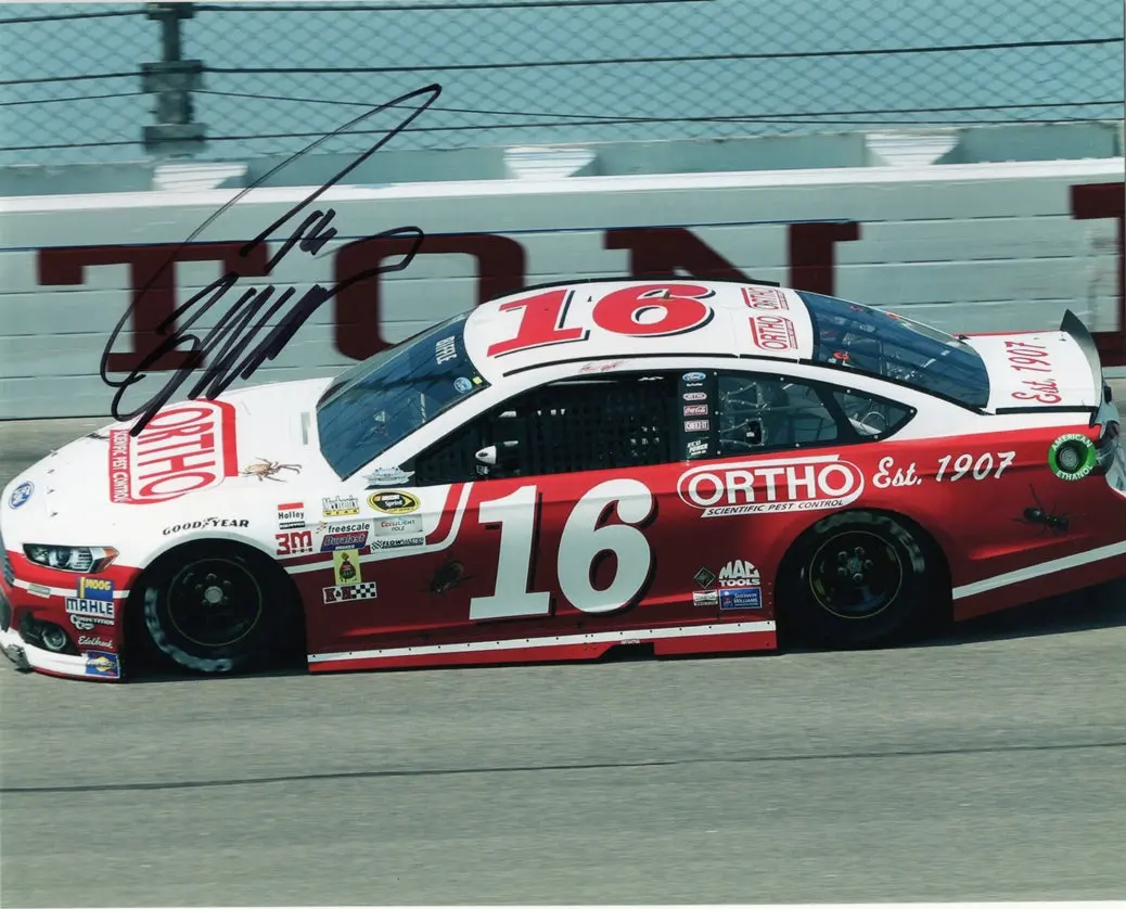 Autographed 2015 Greg Biffle #16 Roush Ford Racing - Darlington Throwback (Southern 500 Car) Signed 8X10 Inch Picture Nascar Glossy Photo With Coa 1