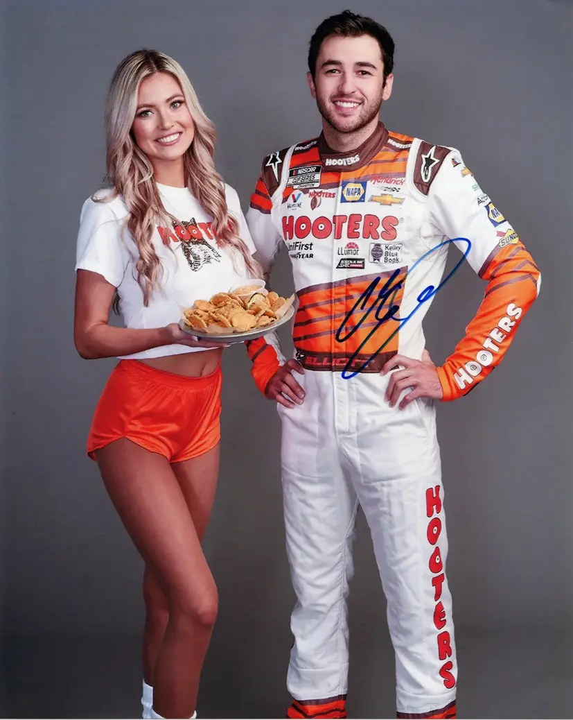 Autographed 2021 Chase Elliott #9 Hooters Racing - Media Day (Hooter Girl Photoshoot) Signed 8X10 Inch Picture Nascar Glossy Photo With Coa 1