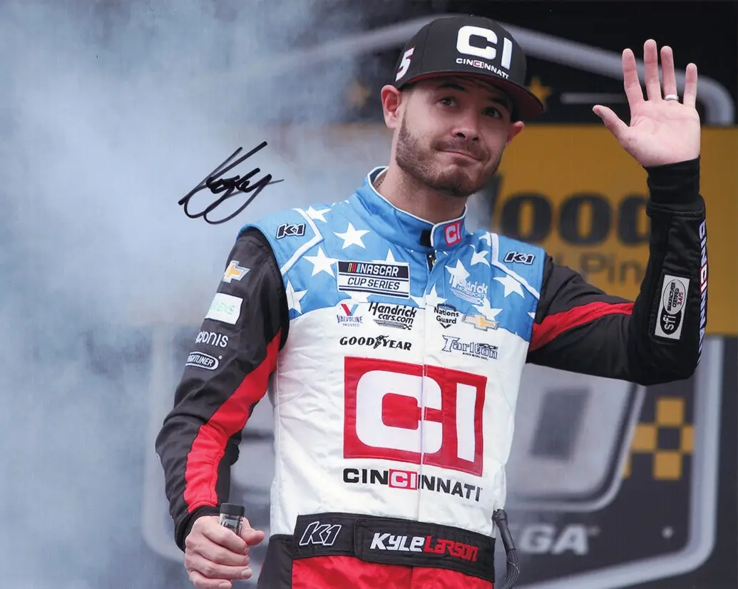 Autographed 2021 Kyle Larson #5 Cincinnati Racing - Talladega Race (Driver Introductions) Signed 8X10 Inch Picture Nascar Glossy Photo With Coa 1