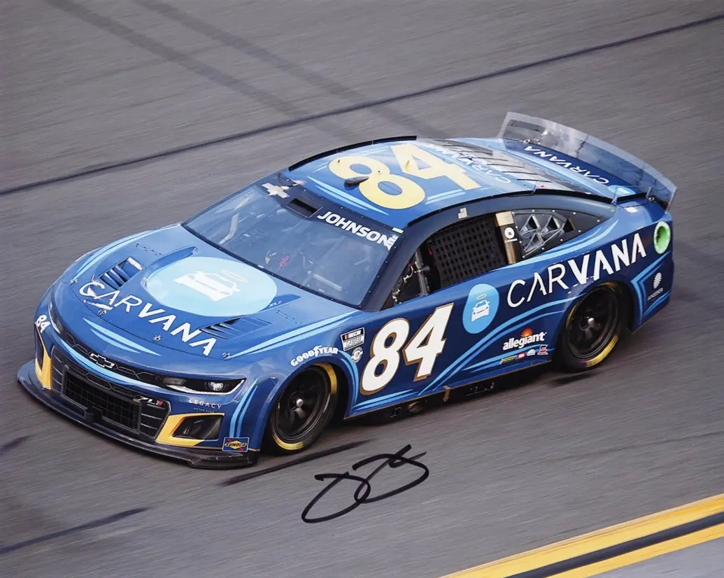 Autographed 2023 Jimmie Johnson #84 Carvana Racing - Daytona 500 Race (Legacy Motor Club) Signed 8X10 Inch Picture Nascar Glossy Photo With Coa 1