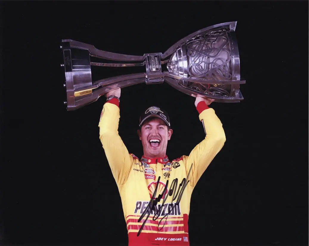 Autographed 2024 Joey Logano #22 Pennzoil Racing - Nascar Champion (Phoenix Post-Race Trophy) Signed 8X10 Inch Picture Nascar Glossy Photo With Coa 1