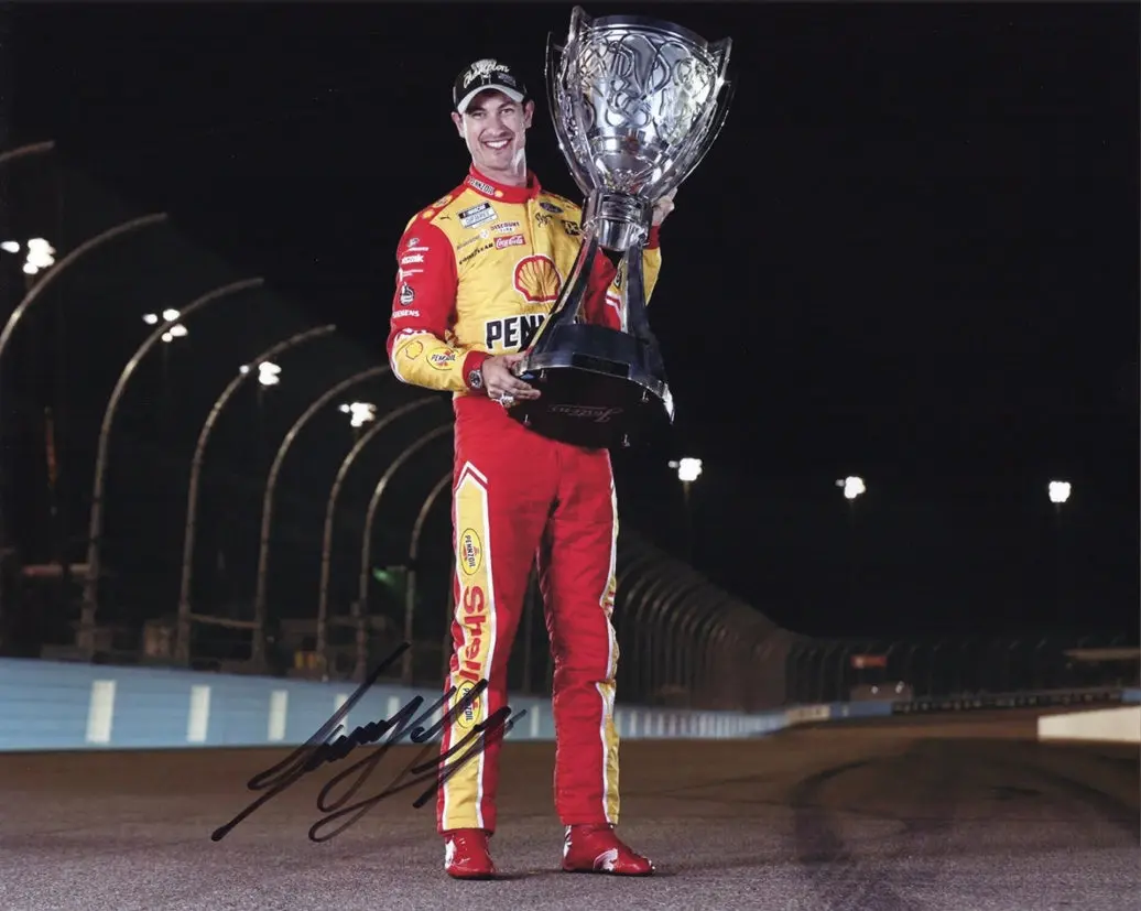 Autographed 2024 Joey Logano #22 Pennzoil Racing - Nascar Champion (Post-Race Trophy) Signed 8X10 Inch Picture Nascar Glossy Photo With Coa 1