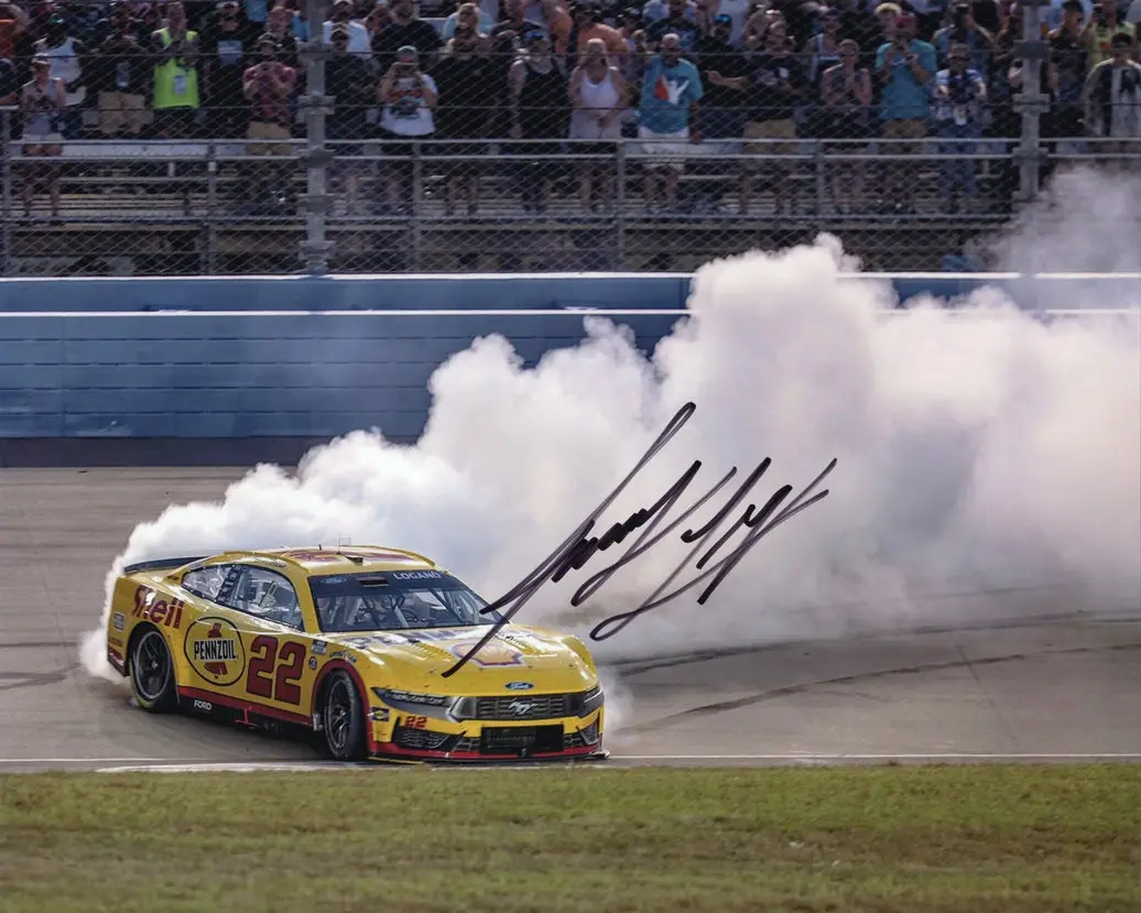 Autographed 2024 Joey Logano #22 Pennzoil Racing - Nascar Champion (Burnout Smoke) Signed 8X10 Inch Picture Nascar Glossy Photo With Coa 1