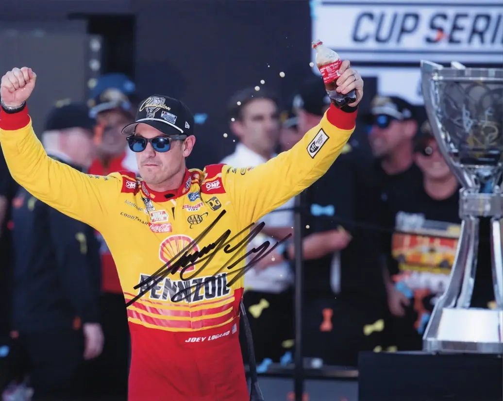 Autographed 2024 Joey Logano #22 Pennzoil Racing - Nascar Champion (Victory Lane Coke) Signed 8X10 Inch Picture Nascar Glossy Photo With Coa 1