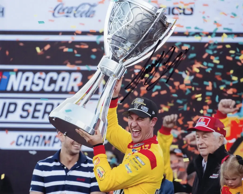 Autographed 2024 Joey Logano #22 Pennzoil Racing - Nascar Champion (Victory Lane Confetti) Signed 8X10 Inch Picture Nascar Glossy Photo With Coa 1