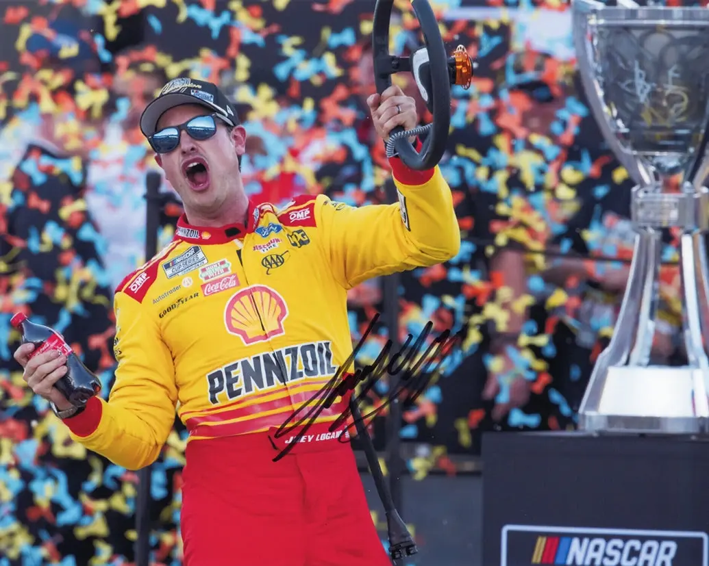 Autographed 2024 Joey Logano #22 Pennzoil Racing - Nascar Champion (Victory Steering Wheel) Signed 8X10 Inch Picture Nascar Glossy Photo With Coa 1