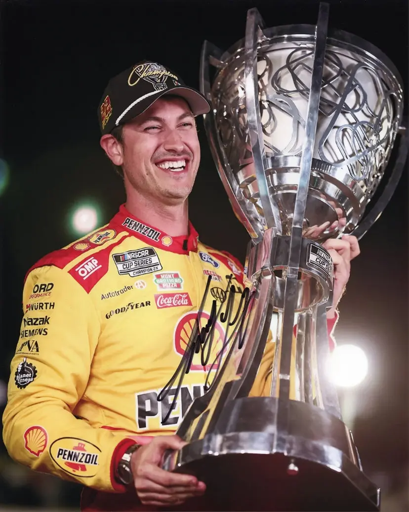 Autographed 2024 Joey Logano #22 Pennzoil Racing - Nascar Champion (Victory Trophy) Signed 8X10 Inch Picture Nascar Glossy Photo With Coa 1