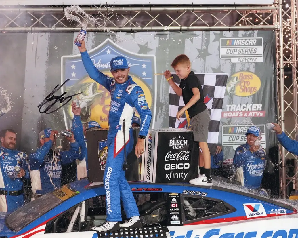 Autographed 2024 Kyle Larson #5 Hendrick Racing - Bristol Playoff Win (Victory Lane) Signed 8X10 Inch Picture Nascar Glossy Photo With Coa 1